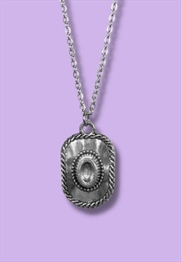 Necklace with cowboy hat silver