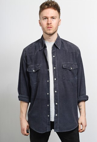 VINTAGE CORDUROY SHIRT BLUE