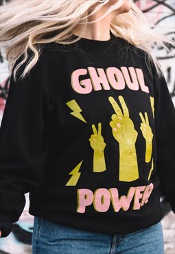 Ghoul Power Women's Halloween Slogan Sweatshirt