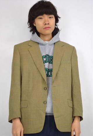 VINTAGE 90S CHRISTIAN DIOR OLIVE CHECK BLAZER