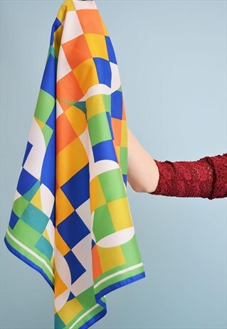VINTAGE 70'S ABSTRACT PRINT SCARF