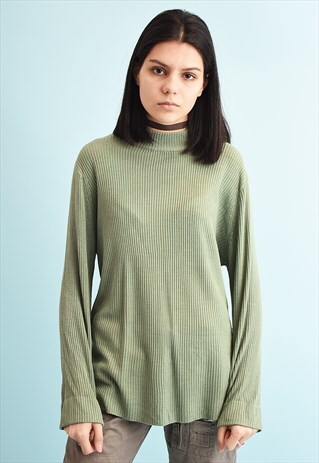 Y2K BASICS OVERSIZED RIBBED KNIT PASTEL JUMPER TOP