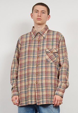VINTAGE 90'S POLO RALPH LAUREN WOVEN CHECK SHIRT