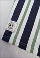 SHORT SLEEVED T-SHIRT NAVY GREEN WHITE STRIPED COTTON