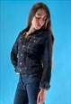 VINTAGE DIESEL Y2K 2000S DARK BLUE CROPPED DENIM JEAN JACKET