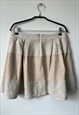 LINE IVORY PLEATED MINI COUNTRY WESTERN SKIRT LARGE