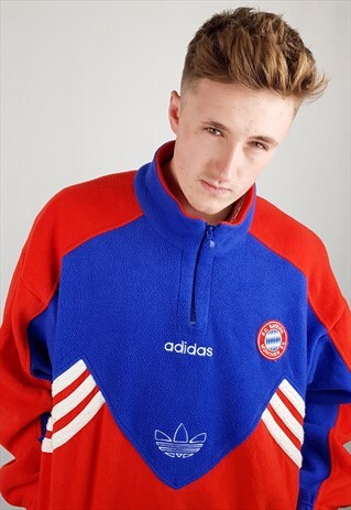 RARE VINTAGE ADIDAS BAYERN MUNICH 1/4 ZIP FLEECE