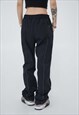 STRIPED ROPES PANTS THIN CARGO LINES JOGGERS IN BLACK