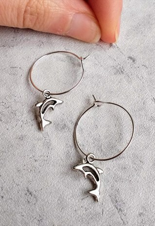 MINI DOLPHIN HOOP EARRINGS