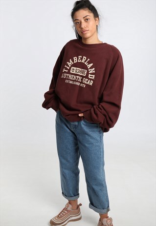 90S TIMBERLAND PRINT SPELL OUT SWEATSHIRT