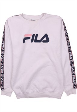 Vintage 90's Fila Sweatshirt Spellout Crew Neck White XSmall