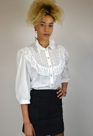 VINTAGE 90'S EYELET LACE BLOUSE