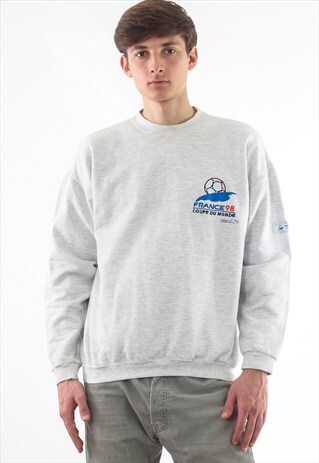 VINTAGE FRANCE 98 WORLD CUP CREW NECK 90S GREY