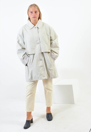 VINTAGE PARKA JACKET IN LIGHT GREY