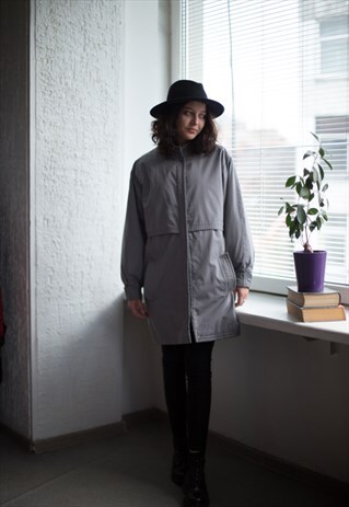 VINTAGE 80'S GREY PARKA COAT