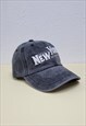 NEW YORK EMBROIDERY GREY ADJUSTABLE BASEBALL CAP
