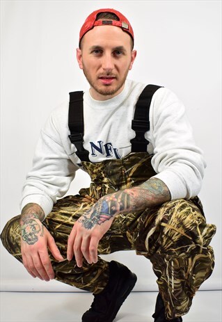 VINTAGE WOODLAND CAMO DUNGAREES SALOPETTES