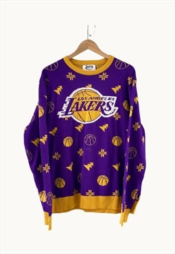 Vintage Lakers Knit Jumper in Purple