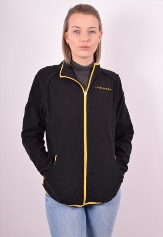 NIKE WOMENS VINTAGE FLEECE JACKET MEDIUM BLACK 90S