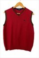 Burberry vintage red wool waistcoat, unisex. Size S