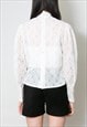 REVIVAL 70'S WHITE LACE BLOUSE RUFFLE LONG SLEEVE VICTORIANA