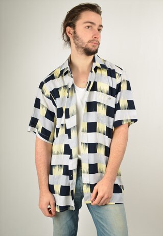 VINTAGE ABSTRACT CRAZY PATTERNED SHIRT
