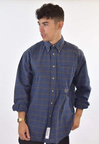VINTAGE BLUE TOMMY HILFIGER 90S CHECK SHIRT