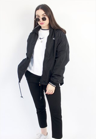 90'S RETRO BLACK OVERSIZED TRACK JACKET