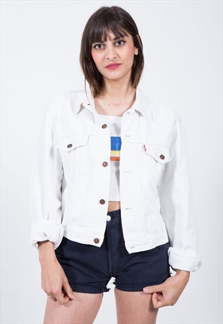 VINTAGE 80S CLASSIC LEVI'S BASIC DENIM JACKET / S6321