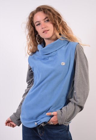 VINTAGE NIKE FLEECE SLEEVELESS JUMPER BLUE