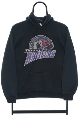 Vintage Rochester Rattlers Graphic Black Hoodie Womens