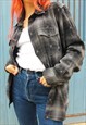VINTAGE VANS DARK GREY OVERSIZED  FLANNEL LONG SLEEVED SHIRT