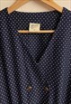 VINTAGE 80'S AMARI NAVY POLKA DOT DRESS 