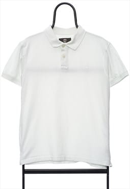 Vintage Timberland Logo White Polo Shirt Mens
