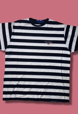 Vintage black & white polo sport ralph lauren tshirt