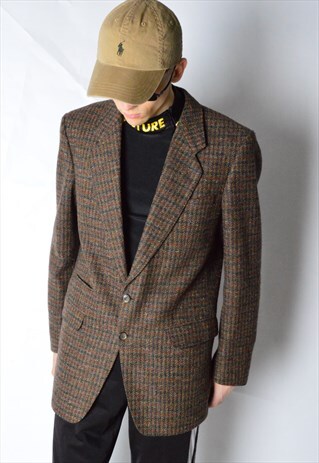 VINTAGE 80S BROWN CHECK BLAZER
