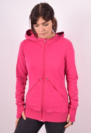 NIKE WOMENS VINTAGE HOODIE JACKET SMALL PINK 90S