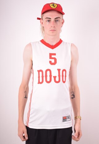 NIKE MENS VINTAGE VEST TOP SMALL WHITE 90S