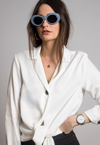 VINTAGE BLUE OVAL SUNGLASSES