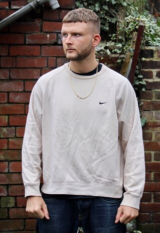 VINTAGE BEIGE NIKE SWEATSHIRT MEDIUM/LARGE