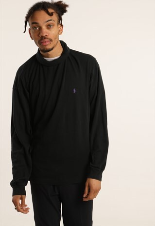 VINTAGE RALPH LAUREN EMBROIDERED LOGO TURTLENECK SWEATSHIRT