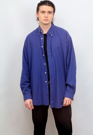 1990'S VINTAGE BLAIRE RALPH LAUREN SHIRT IN BLUE