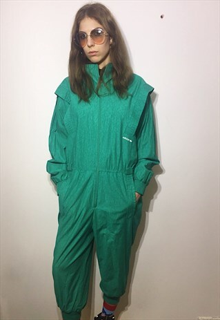 VINTAGE 80'S AMAZING COOL TURQUOISE ADIDAS JUMPSUIT