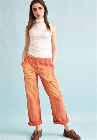 90'S RETRO REGULAR WAIST STRAIGHT ACID WASH DENIM JEANS