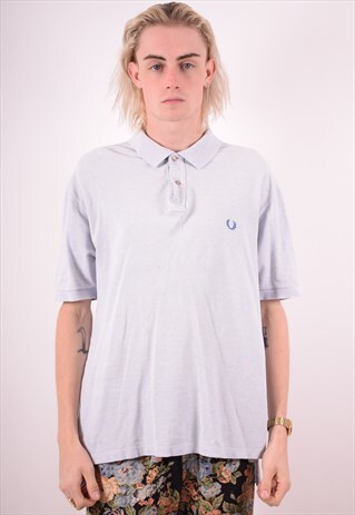 FRED PERRY MENS VINTAGE POLO SHIRT XXL BLUE 90S