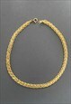 80's Vintage Ladies Gold Costume Jewellery Woven Chain