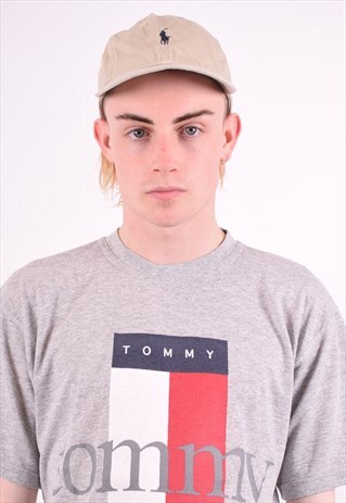 POLO RALPH LAUREN MENS VINTAGE CAP ONE SIZE KHAKI 90'S