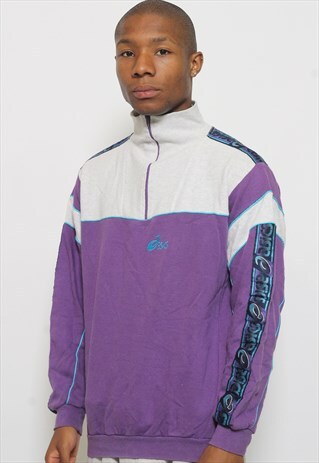 VINTAGE ASICS TAPE LOGO 1/4 ZIP SWEATSHIRT