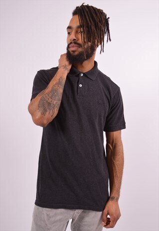 REEBOK MENS VINTAGE POLO SHIRT MEDIUM GREY 90S