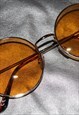 FOXY LADY ORANGE ROUND FRAME SUNGLASSES